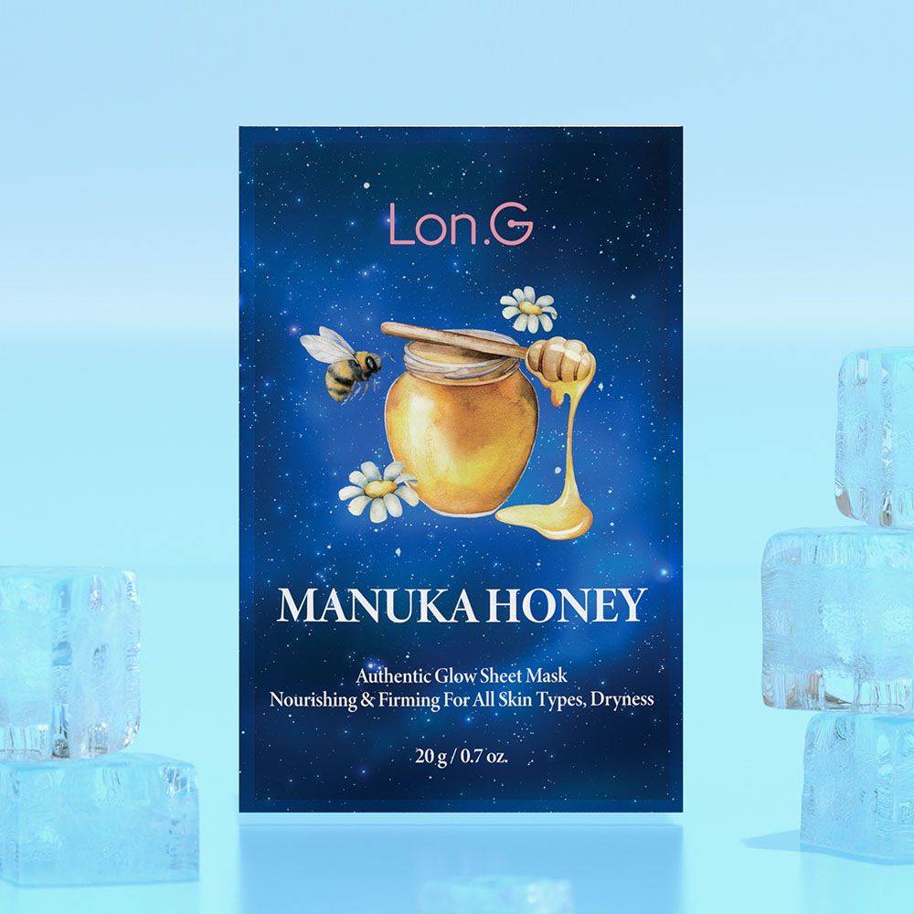 Lon.G Manuka Honey Authentic Glow Sheet Mask 20g x 10ea Deep Nourishing Hydrating Ceramide Squalane Cooling _ Made in Korea